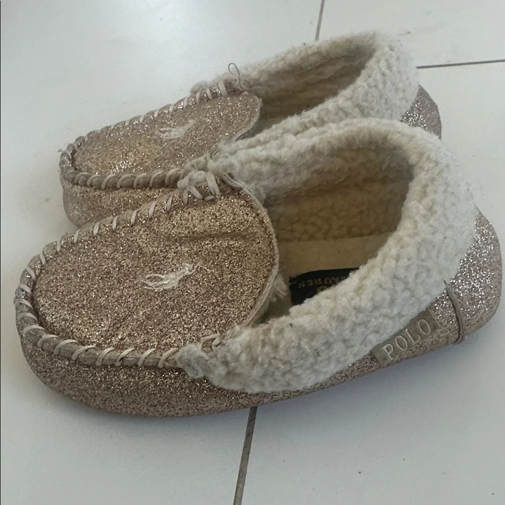 Ralph Lauren Kids Gold Slippers
